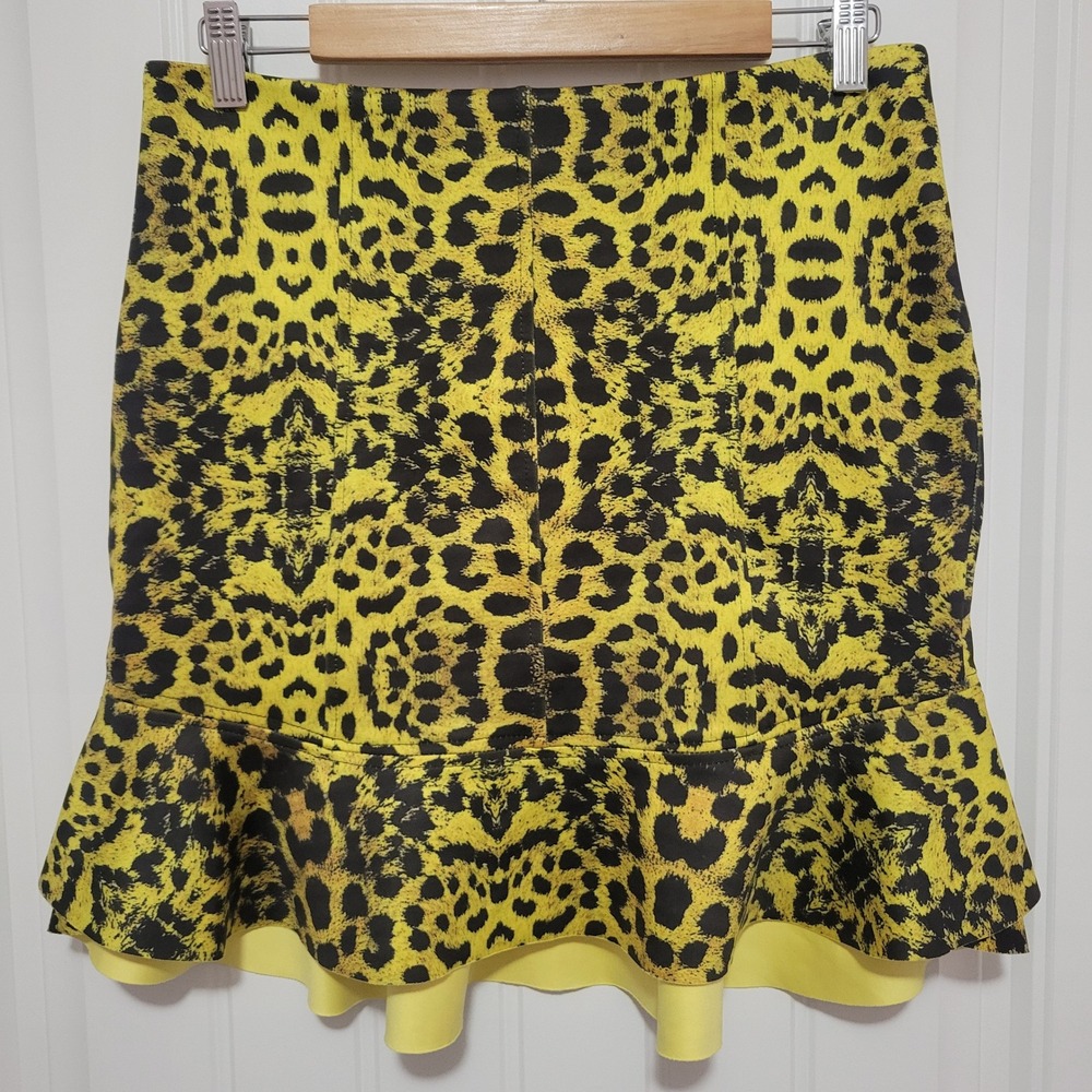 Gregory Parkinson Anthropologie Women's Leopard Print Scuba Knit‎ Skirt Size 40